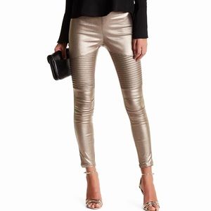 Ooberswank High Waist Moto Leggings Rose Gold